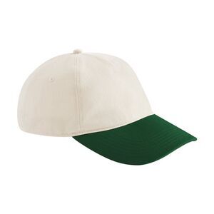Beechfield Leisure Contrast Peak Cap / Natural/Forest Green